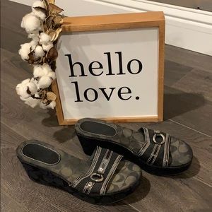 Coach Women’s Black Tyra II Wedge Heel Sandal